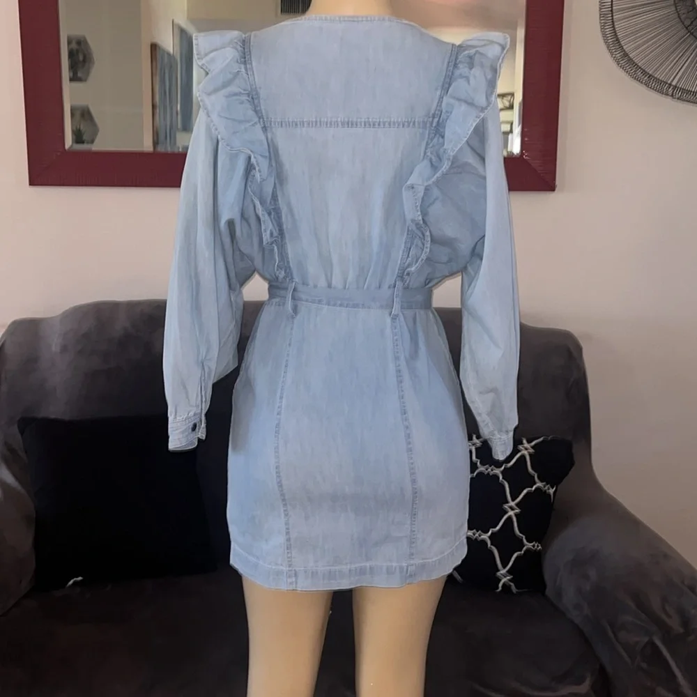 Free People Imogene Denim Mini Dress Size - Picture 9 of 13